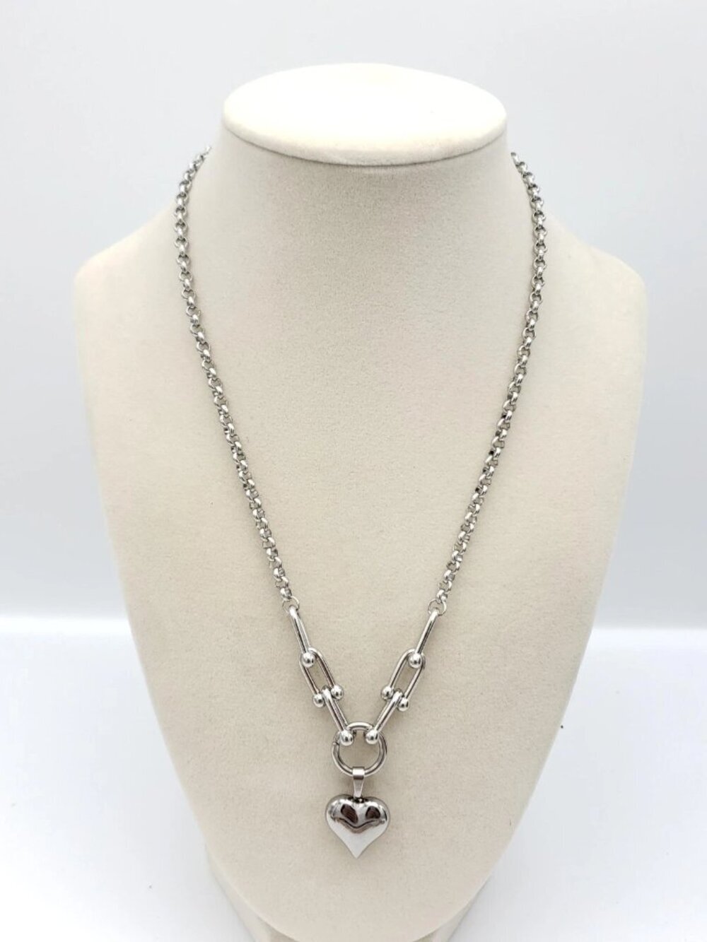 Authentic Louis Vuitton Vintage Silver Padlock Necklace✦Unbranded Silver Plated - Picture 3 of 13